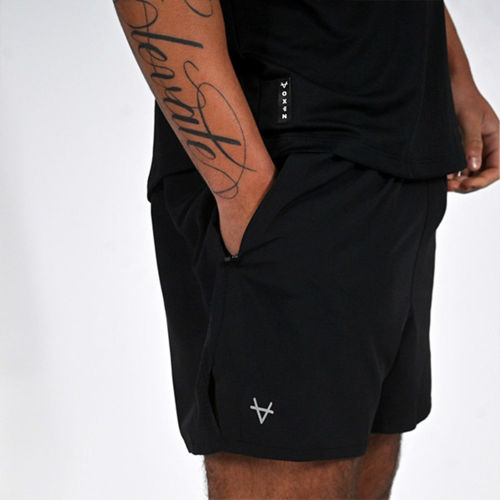 OXEN MENS ENDURE PERFORMANCE 5" SHORT Black